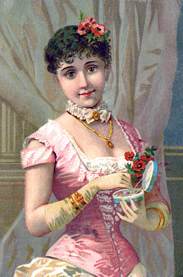 Victorian Image - Fashionable Woman with Gloves - The Graphics Fairy
