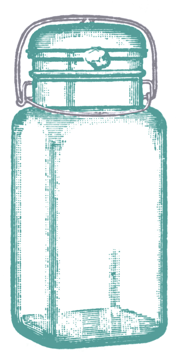 Vintage Clip Art - Cute Glass Mason Jar - Label - The ...
