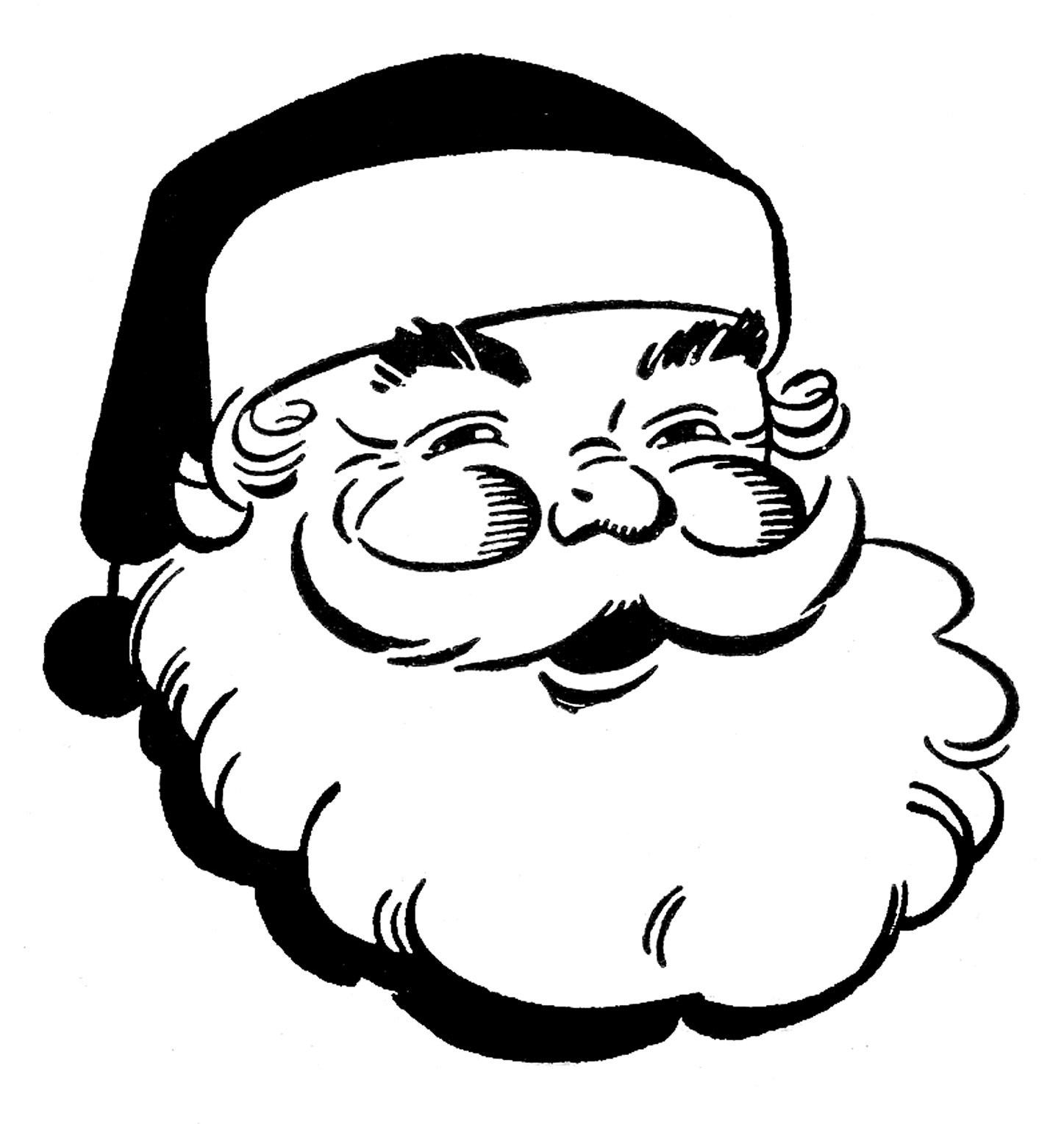 santa clipart black and white - photo #1