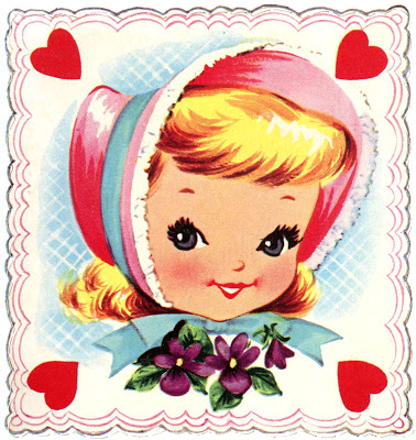 Retro Valentine Image Little Girl
