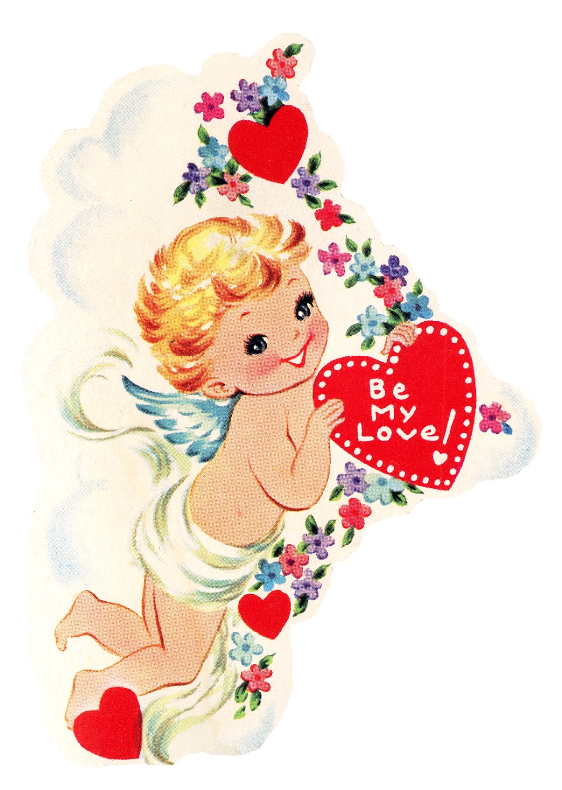 Free Vintage Image - Cupid with Heart - The Graphics Fairy