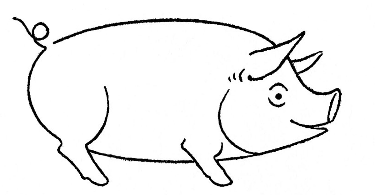 clipart drawing of a pig - photo #38
