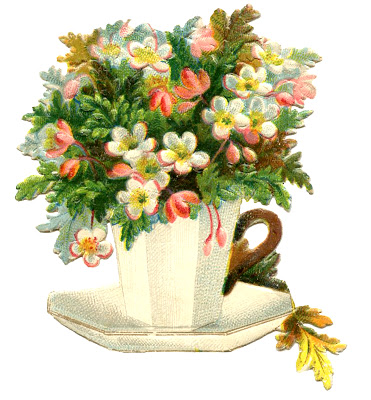 Vintage Teacup Image  Flowers  Mother's Day