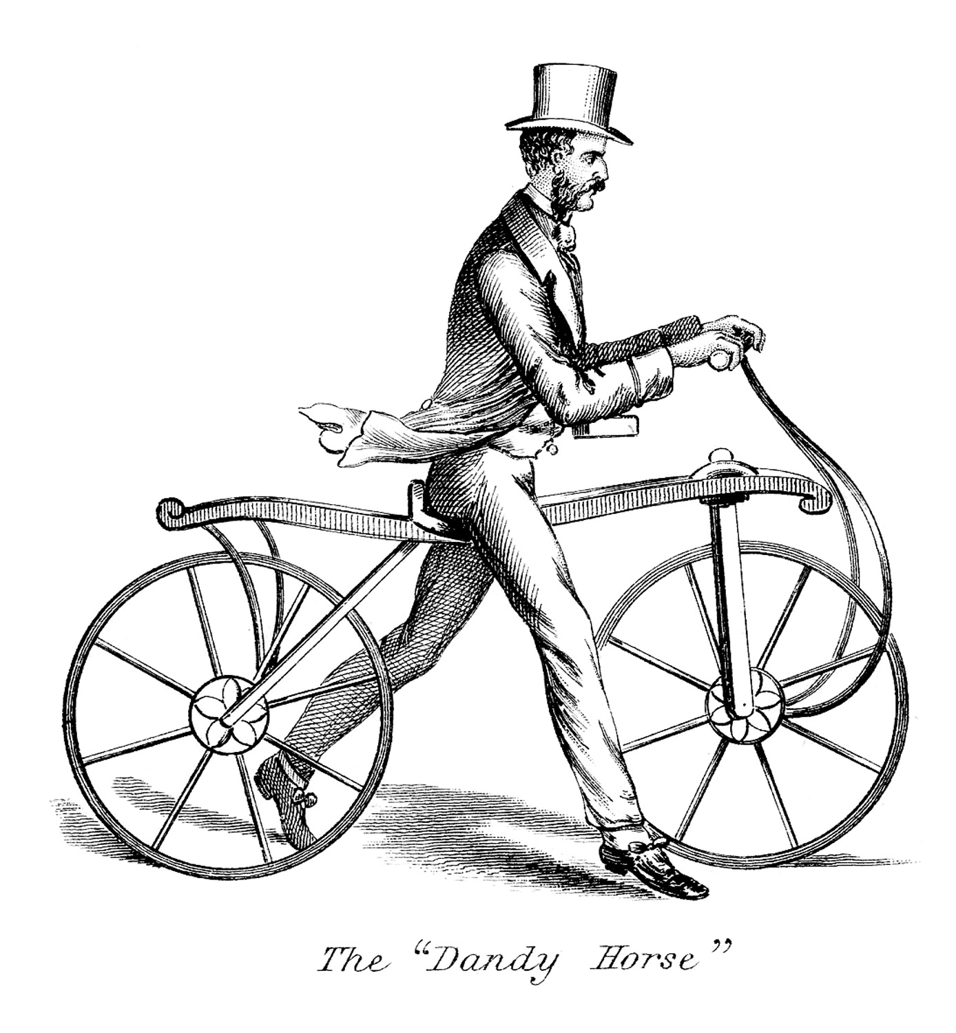 Free Vintage Image Download - Unusual Walking Bicycle ...