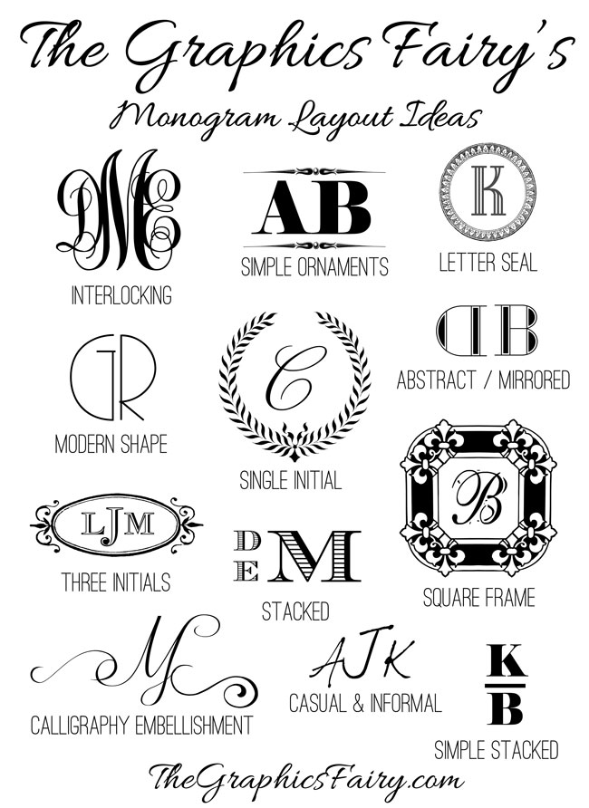 Tips & tricks for creating your own monogram // The Graphics Fairy