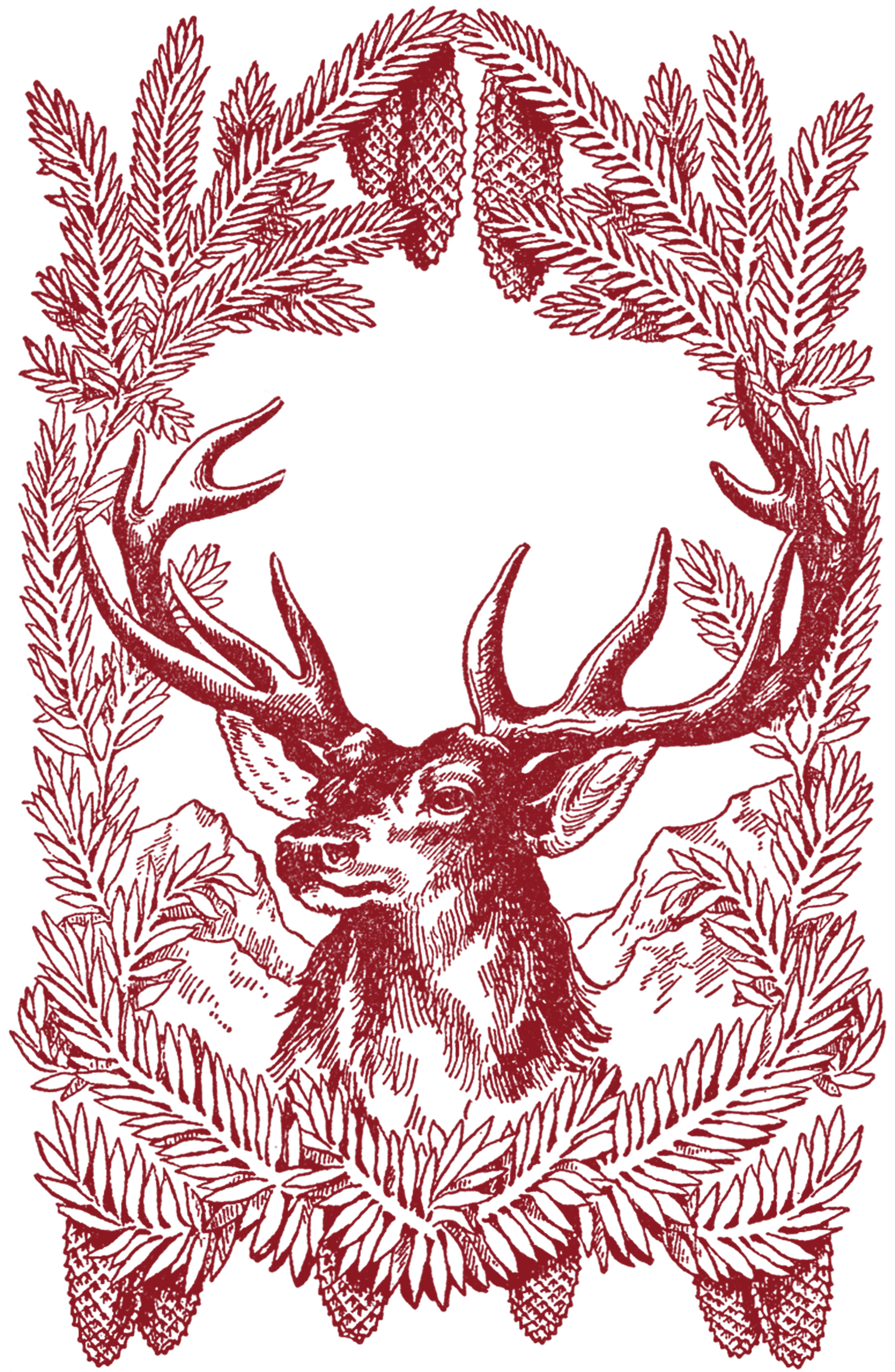 Free Vintage Christmas Pictures - Deer - The Graphics Fairy