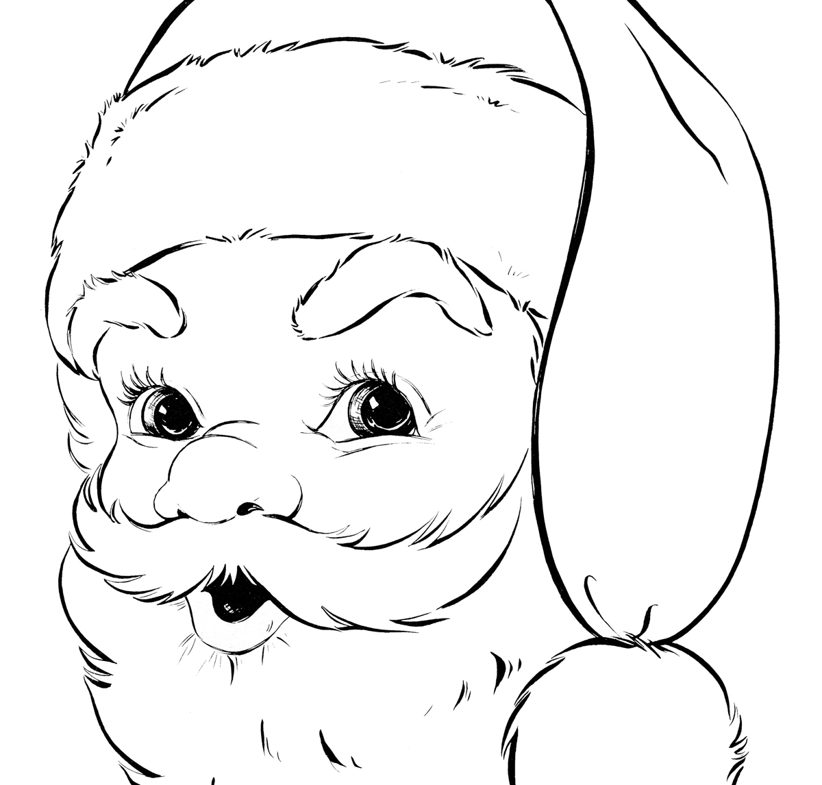 old fashioned santa coloring pages - photo #34
