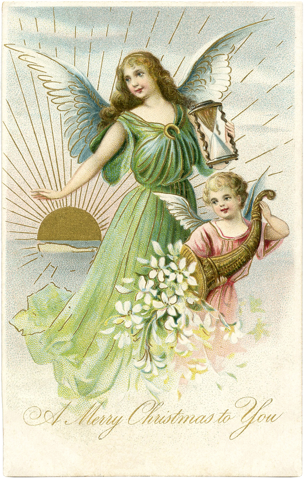free vintage christmas angels clip art - photo #44