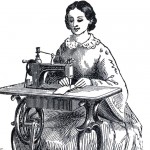 Antique Sewing Machine Lady Image