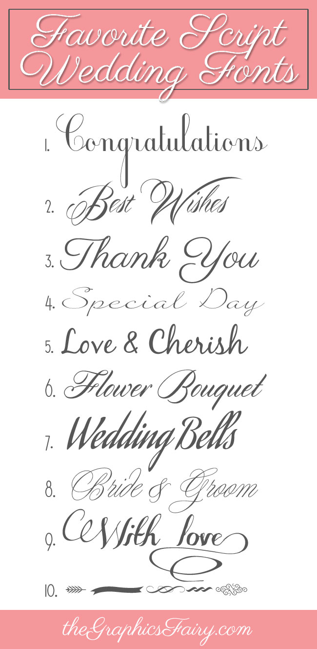 Favorite Script Wedding Fonts Wedding fonts, Fancy fonts