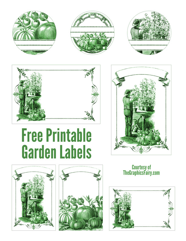 Garden Mason Jar Labels   //  The Graphics Fairy