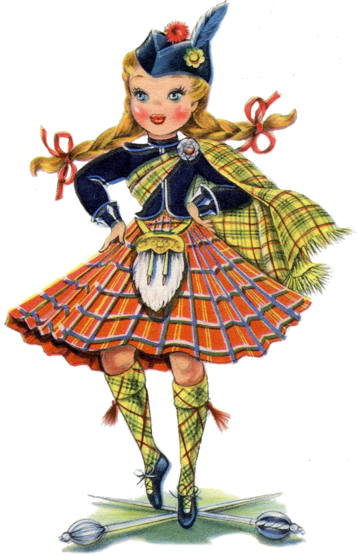 Adorable Retro Scottish Doll Image! - The Graphics Fairy