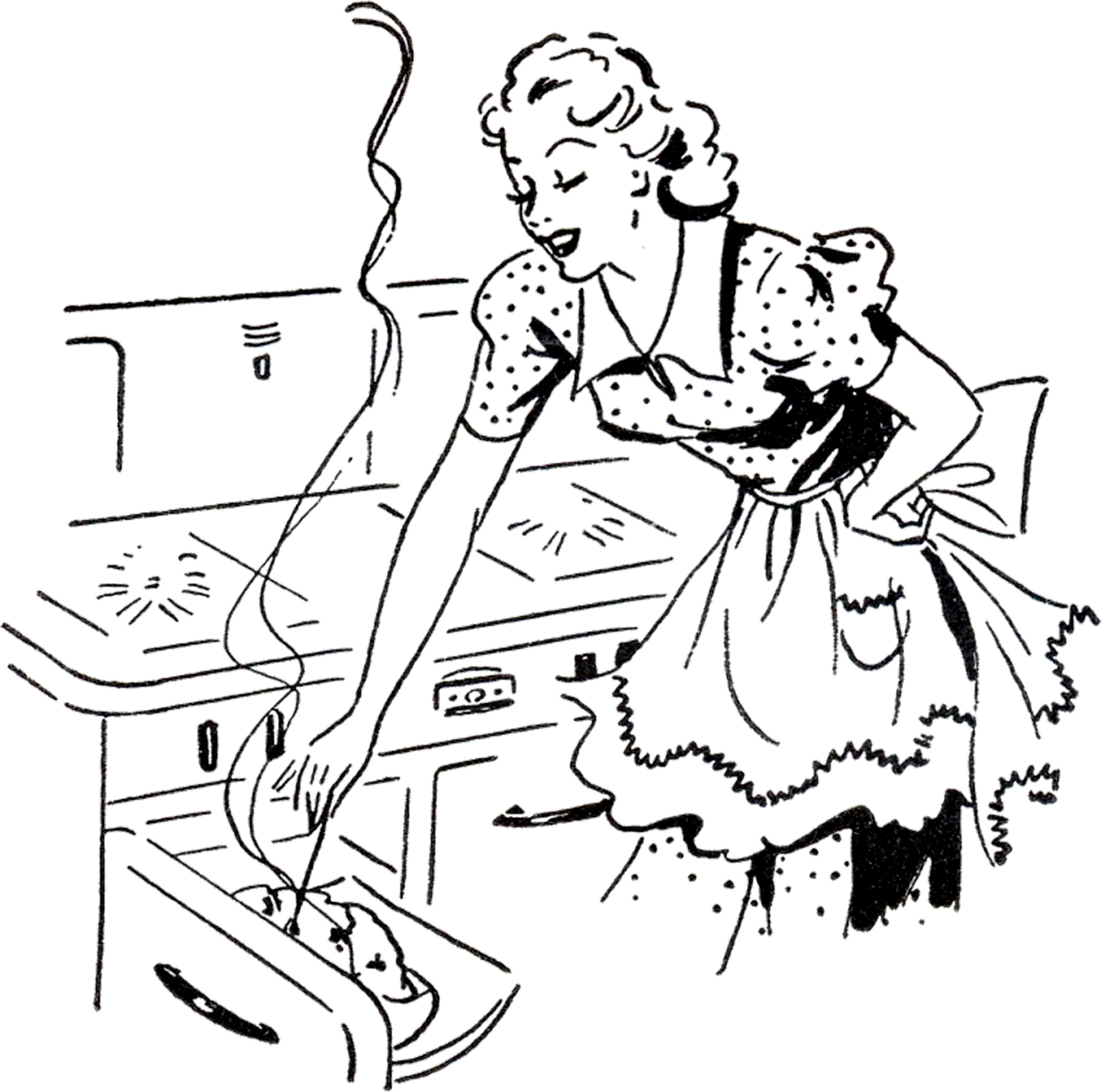 Adorable Retro Cooking Mom Image! - The Graphics Fairy