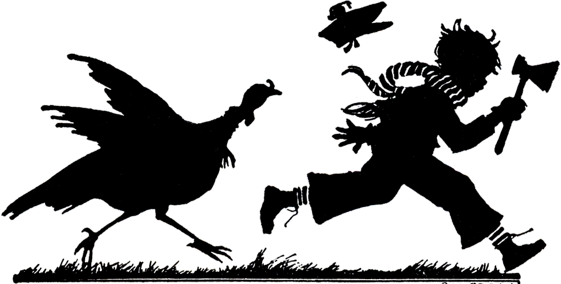 Thanksgiving Turkey Gets Revenge - Cute Silhouette! - The Graphics Fairy