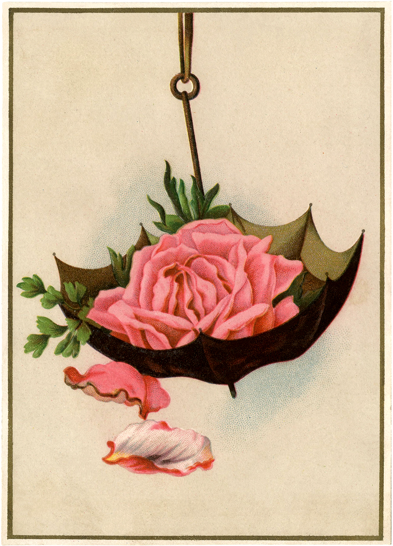 Shabby Pink Rose Umbrella Image! - The Graphics Fairy