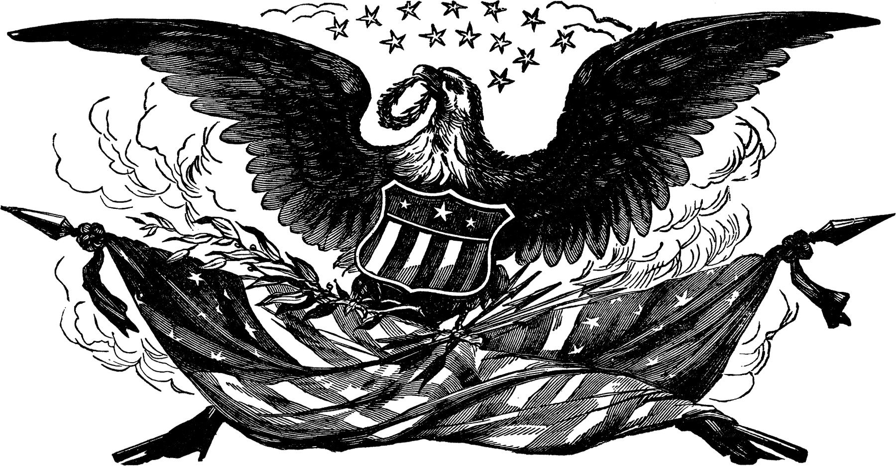 free clip art eagle and flag - photo #30