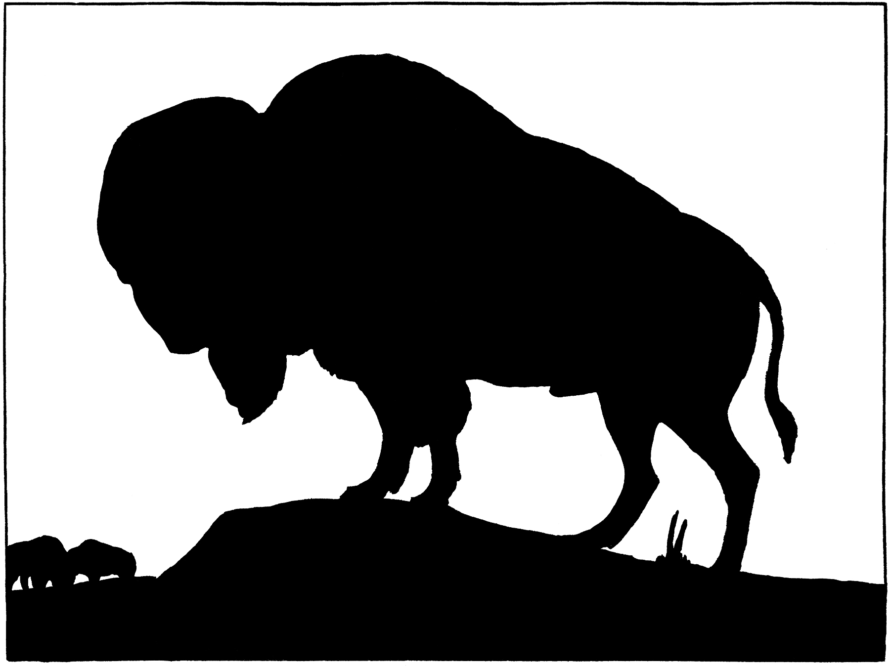 Vintage Buffalo Silhouette Image The Graphics Fairy