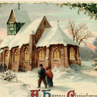 Vintage Christmas Church Image – Beautiful!