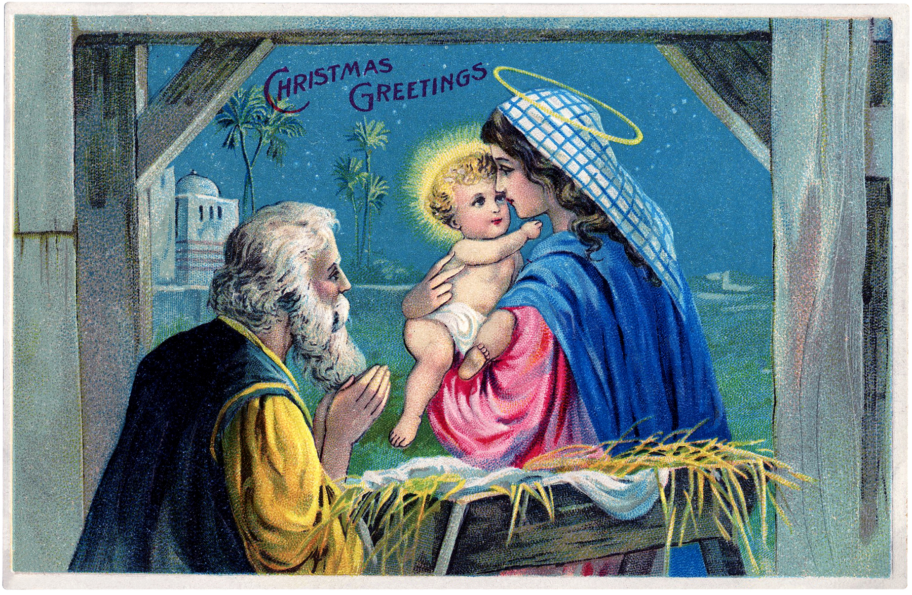 christmas nativity clipart vintage - photo #34