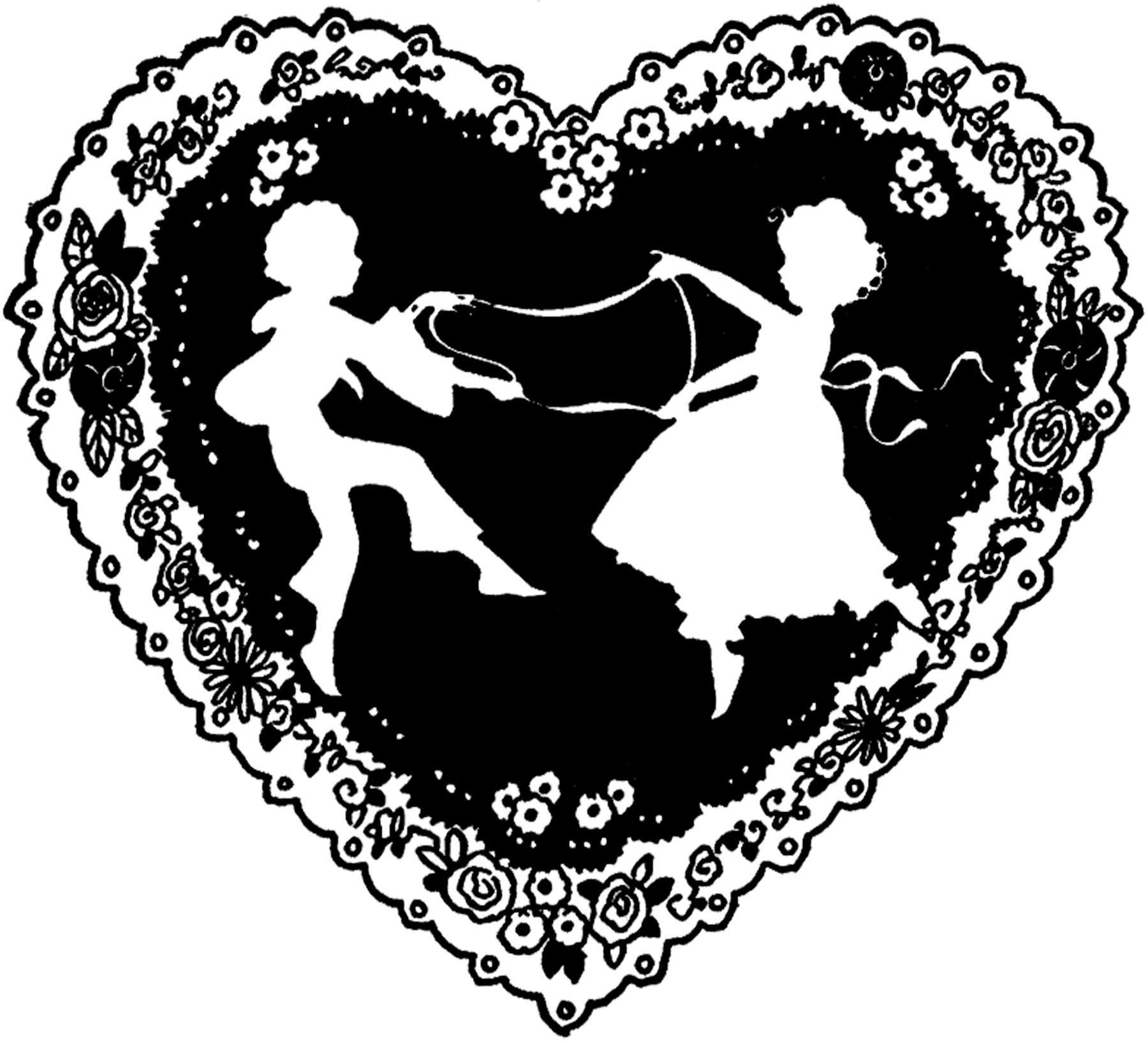Vintage Valentine Silhouette Freebie! - The Graphics Fairy