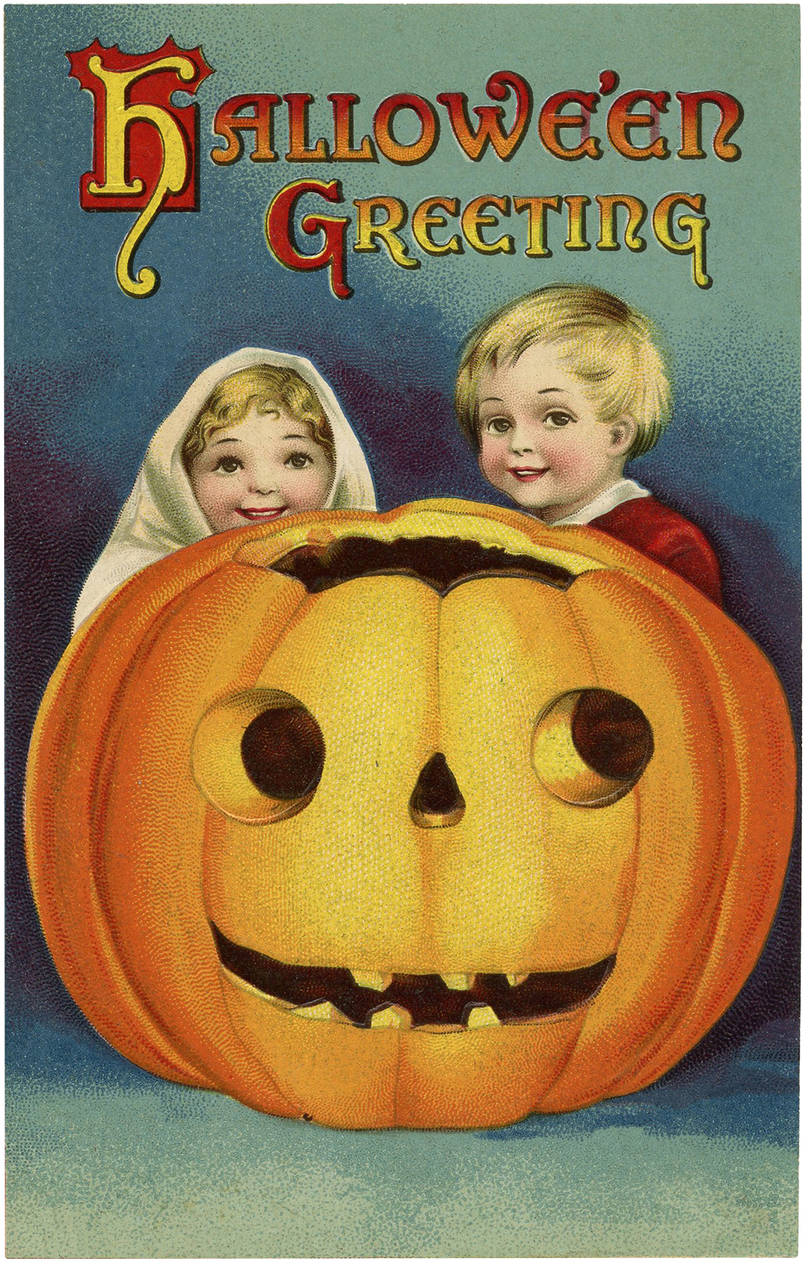 Adorable Vintage Halloween Pumpkin Kids Image! - The ...