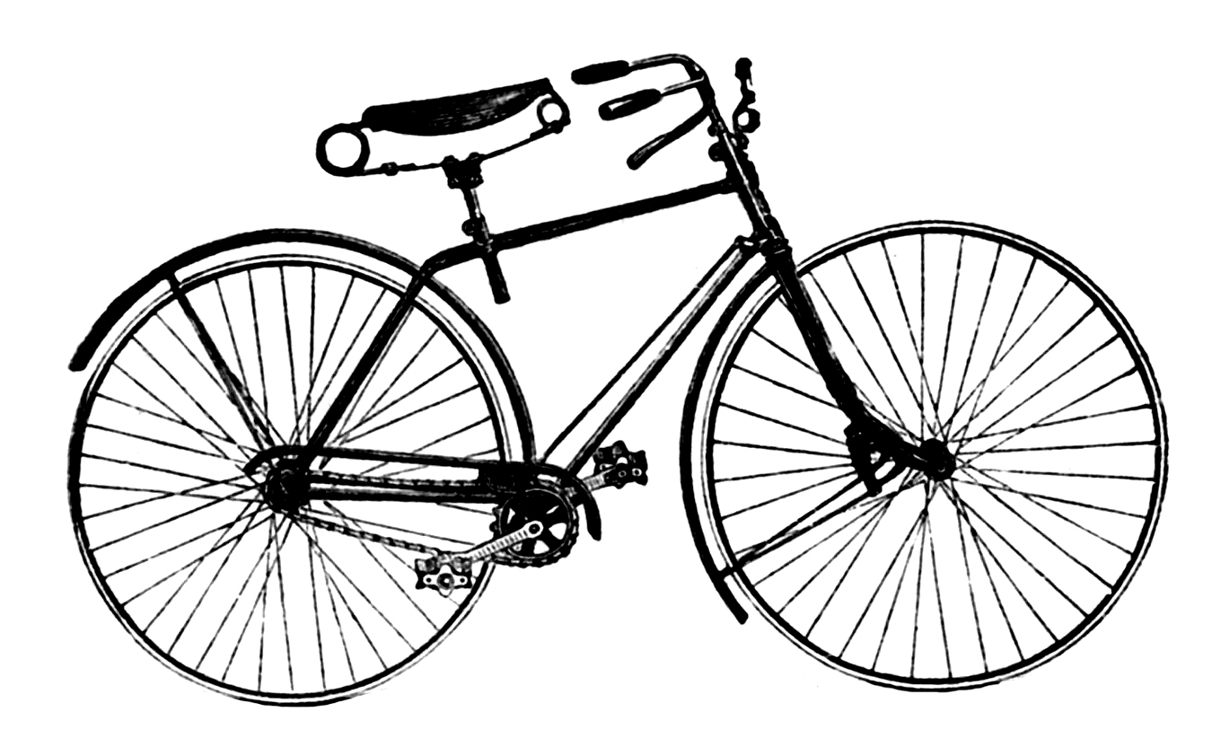 bicycle clipart black and white - photo #30