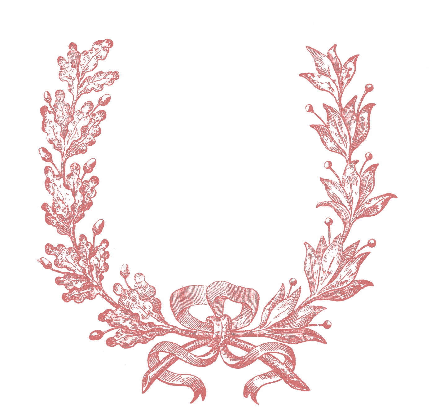 Vintage Clip Art - French Wreath Engraving - The Graphics Fairy