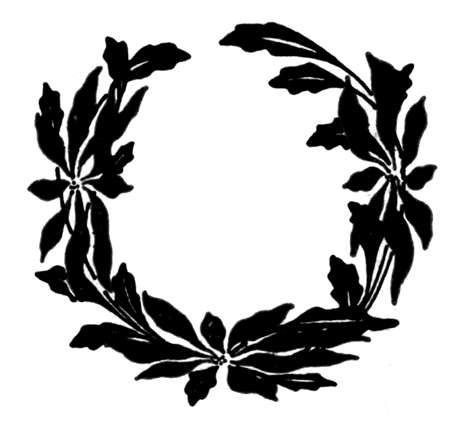 clipart christmas wreath black and white - photo #23