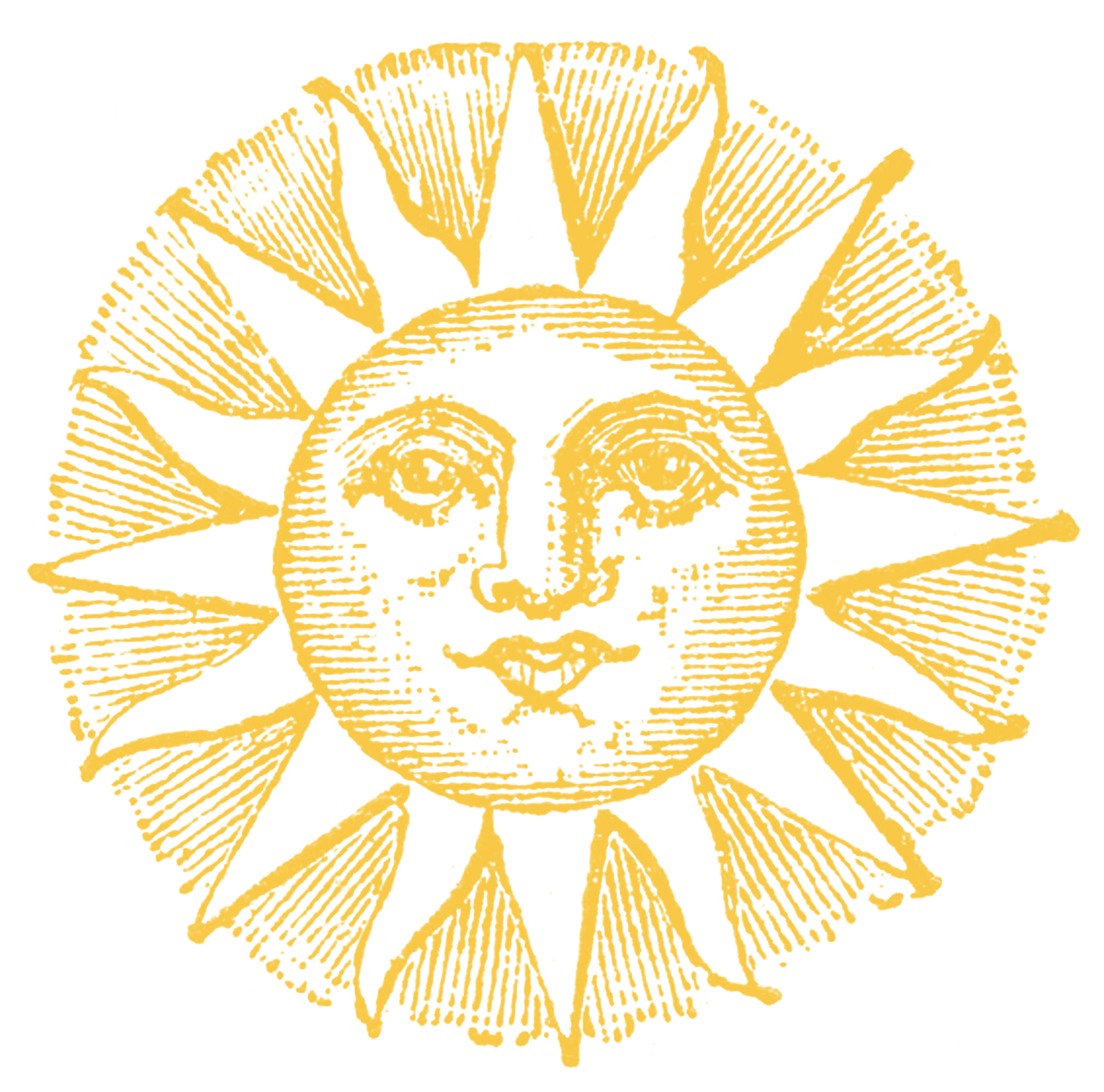 Vintage Clip Art - Old Fashioned Sun with Face - The ...