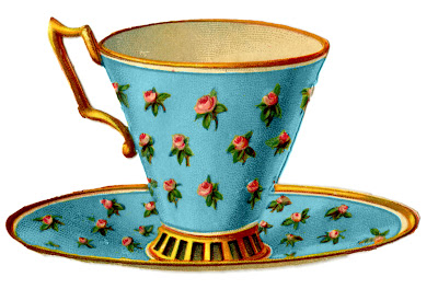 Vintage Graphics - 3 Pretty Teacups with Roses - The Graphics Fairy