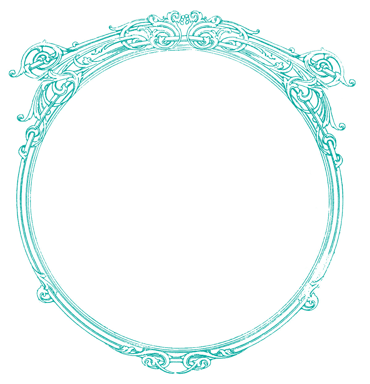 Vintage Images - Round Ornate Frames - The Graphics Fairy