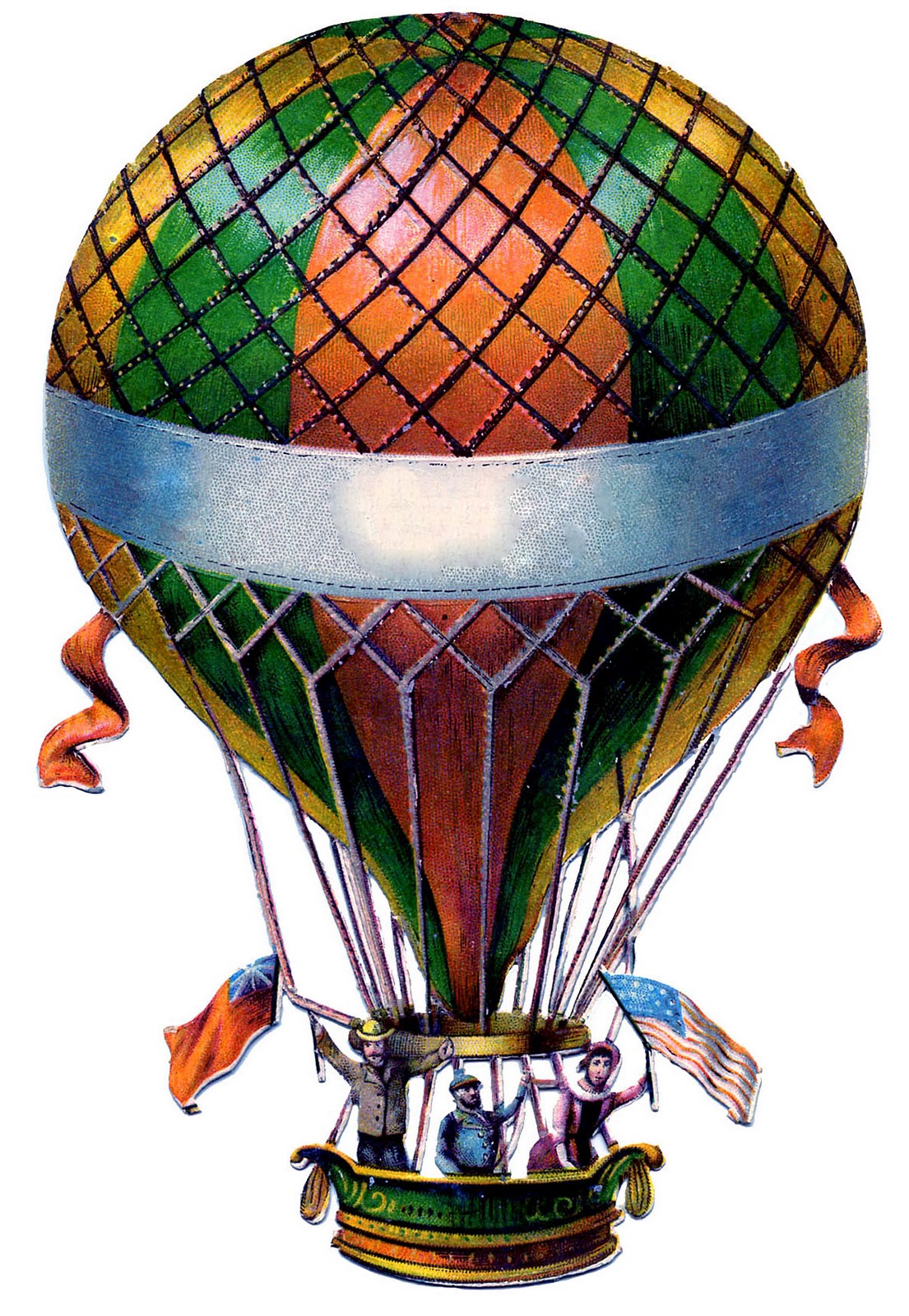 Antique Graphic - Hot Air Balloon - Steampunk - The Graphics Fairy