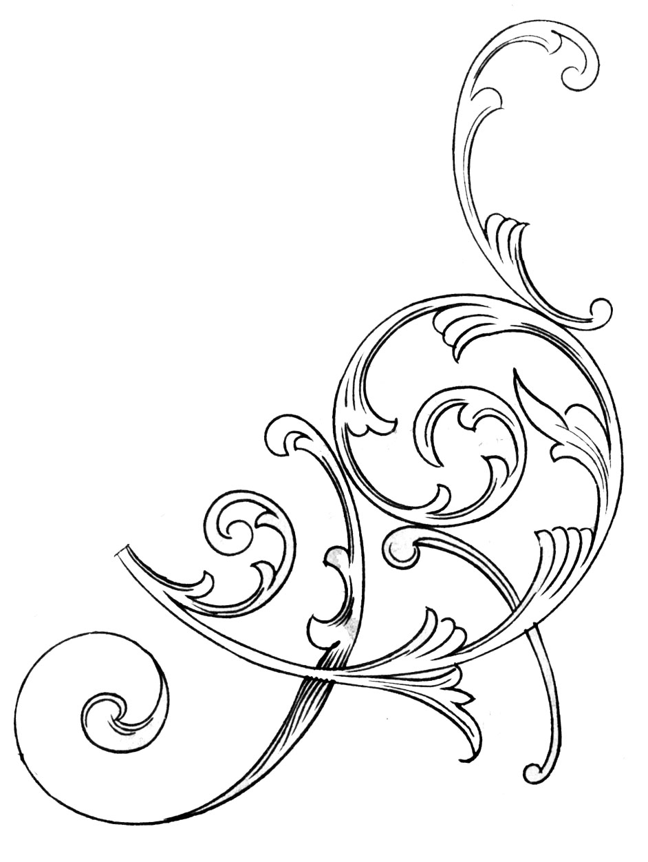 free black and white scroll clip art - photo #21