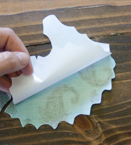 After the seahorse is cut, pull off the paper backing.