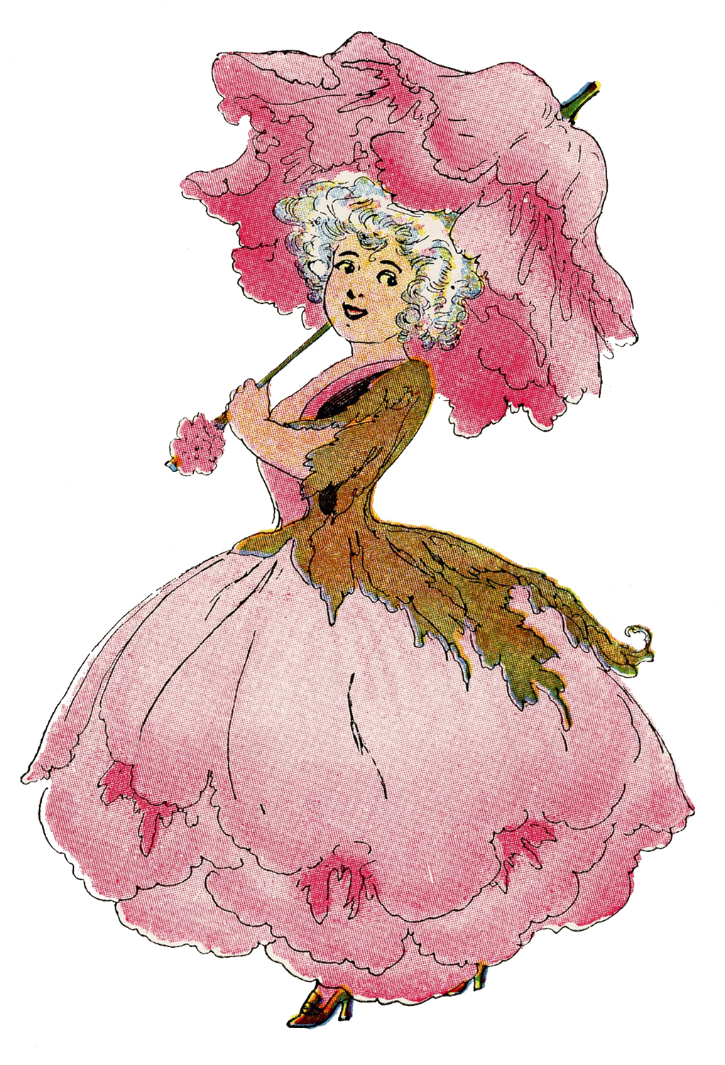 *The Graphics Fairy LLC*: Vintage Image - Flower Fairy - Pink Peony