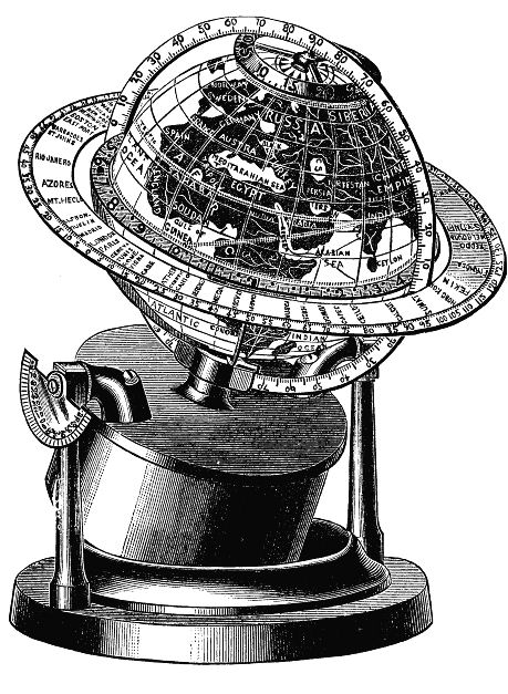 Vintage Clip Art - Old Fashioned Globe - The Graphics Fairy