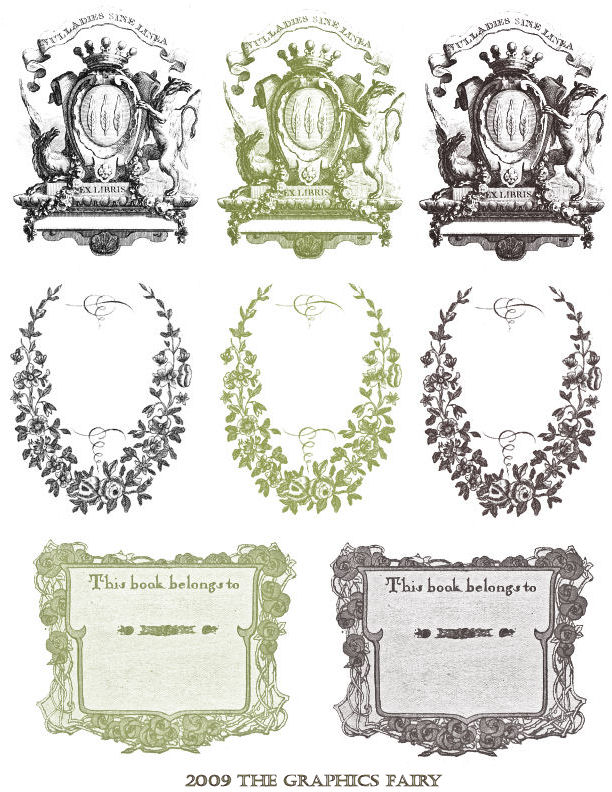 Free Printable - Vintage Bookplates