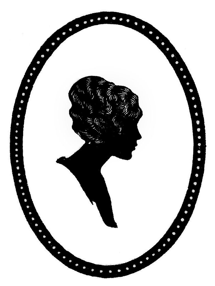 Vintage Silhouette Clip Art - Woman in Oval Frame - The ...