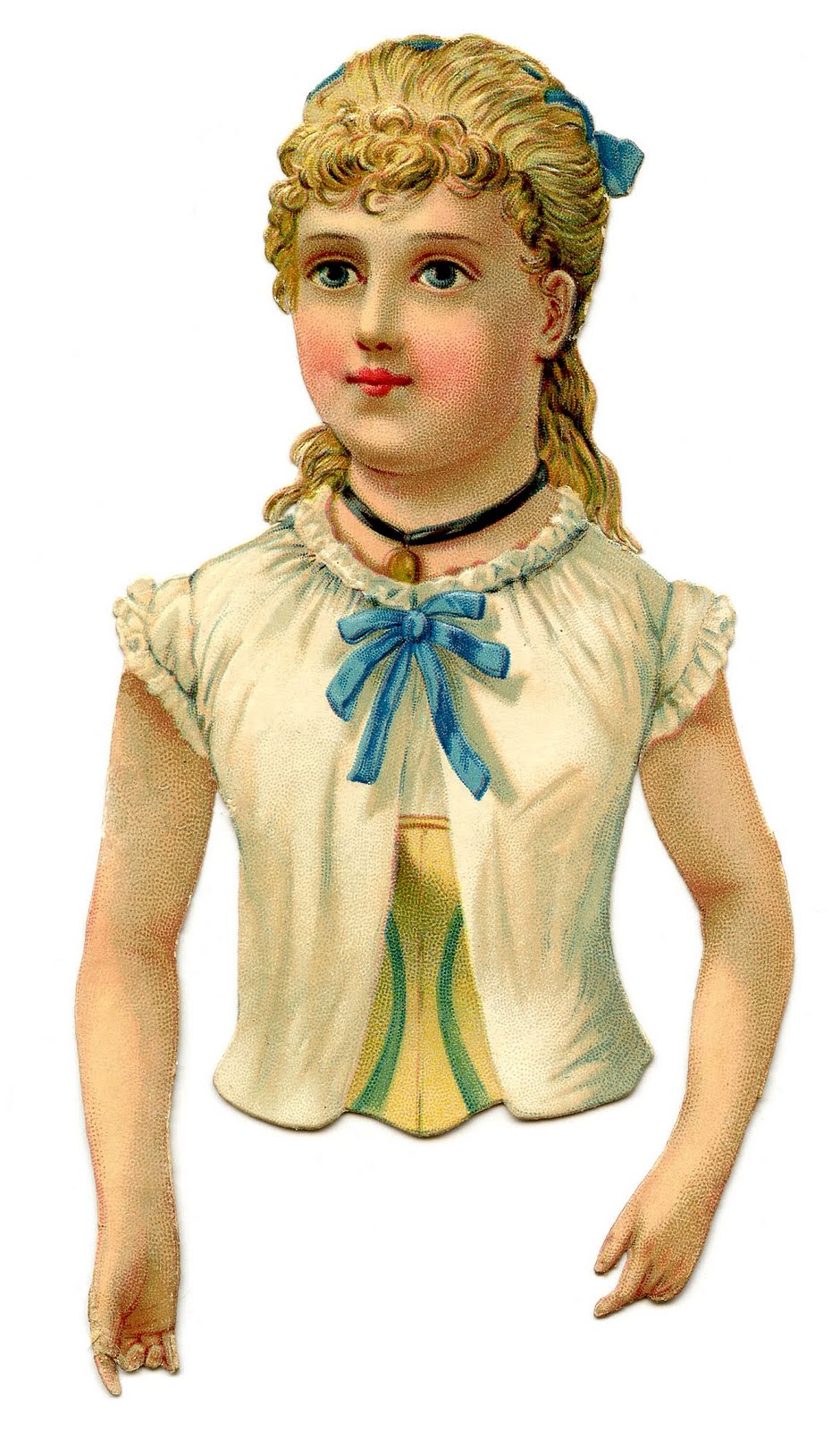 Vintage Clip Art - Pretty Victorian Scrap Girl - The Graphics Fairy