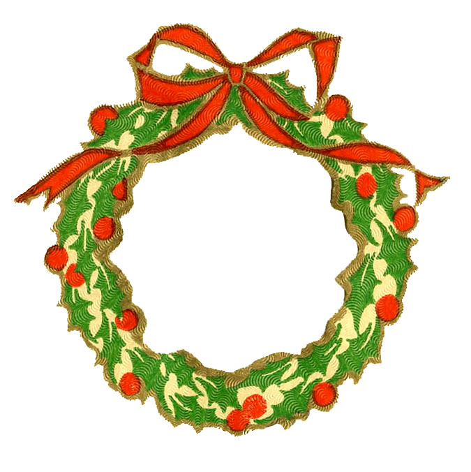 Vintage Christmas Clip Art - Wreath Frame + Silhouette ...