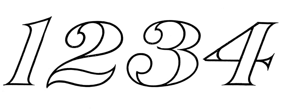 vintage numbers clipart - photo #28