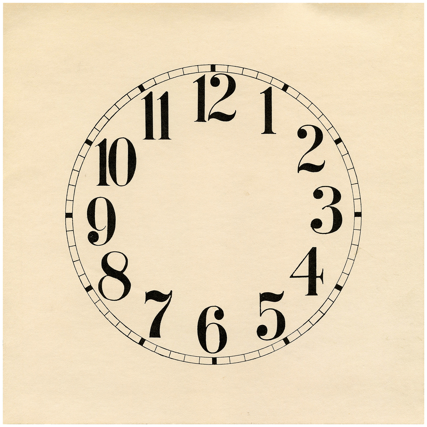 Clock Face Template For Kids