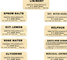 vintage pharmacy labels