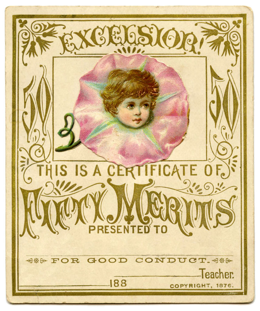 Reward of merit card with Flower