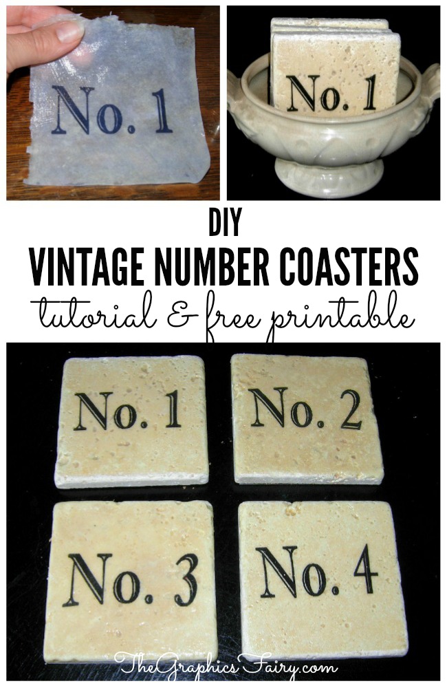 omni gel transfer method make vintage number coasters the graphics fairy