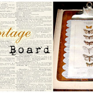 Vintage Decorative Clipboard with Moth Print