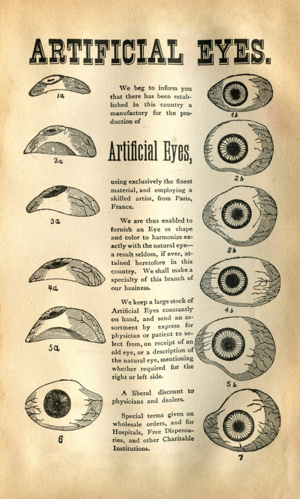 Artificial Eyes Advertisement Sepia