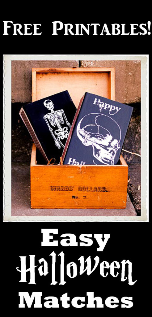 Halloween Match Boxes in Wooden Box