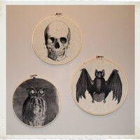 Halloween Wall Decor DIY with Owl, Bat and Skull