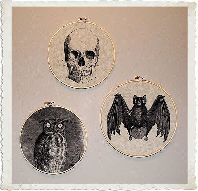 Halloween Wall Decor DIY with Owl, Bat and Skull 